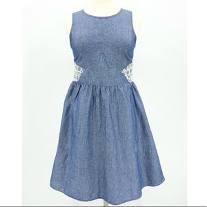 Catherine Malandrino Indigo Linen-Cotton Dress